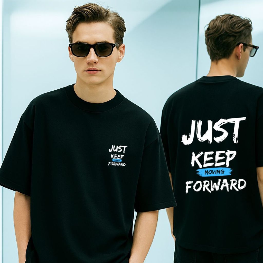 JUST KEEP MOVING B Unisex Oversized Classic T-Shirt